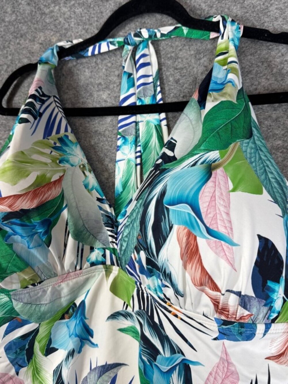 La Blanca Tropical Tankini Top Floral Halter Swim Plus 20W Summer Chic Vacation - Picture 4 of 13